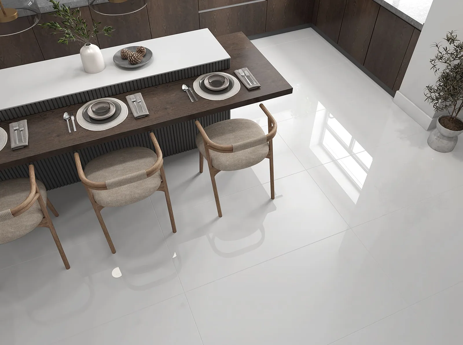 Gres Blanco Pulido 60×120 instalado