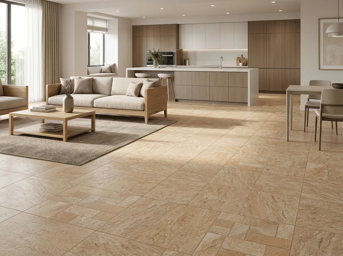 Cerámica Centauro Beige 45×45 instalado