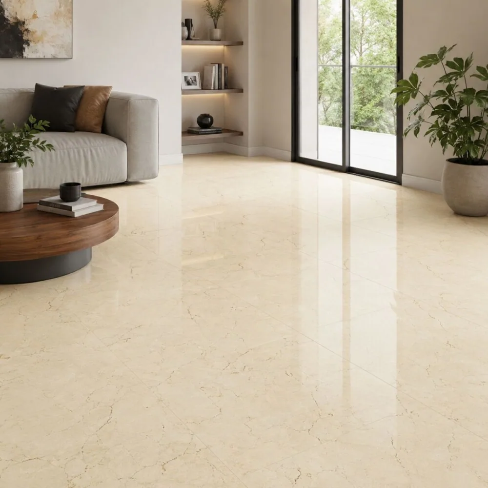 Cerámica Crema Marfil 61×61 instalado