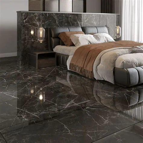 Gres Gran Nero Elevato Pulido 60×120 instalado