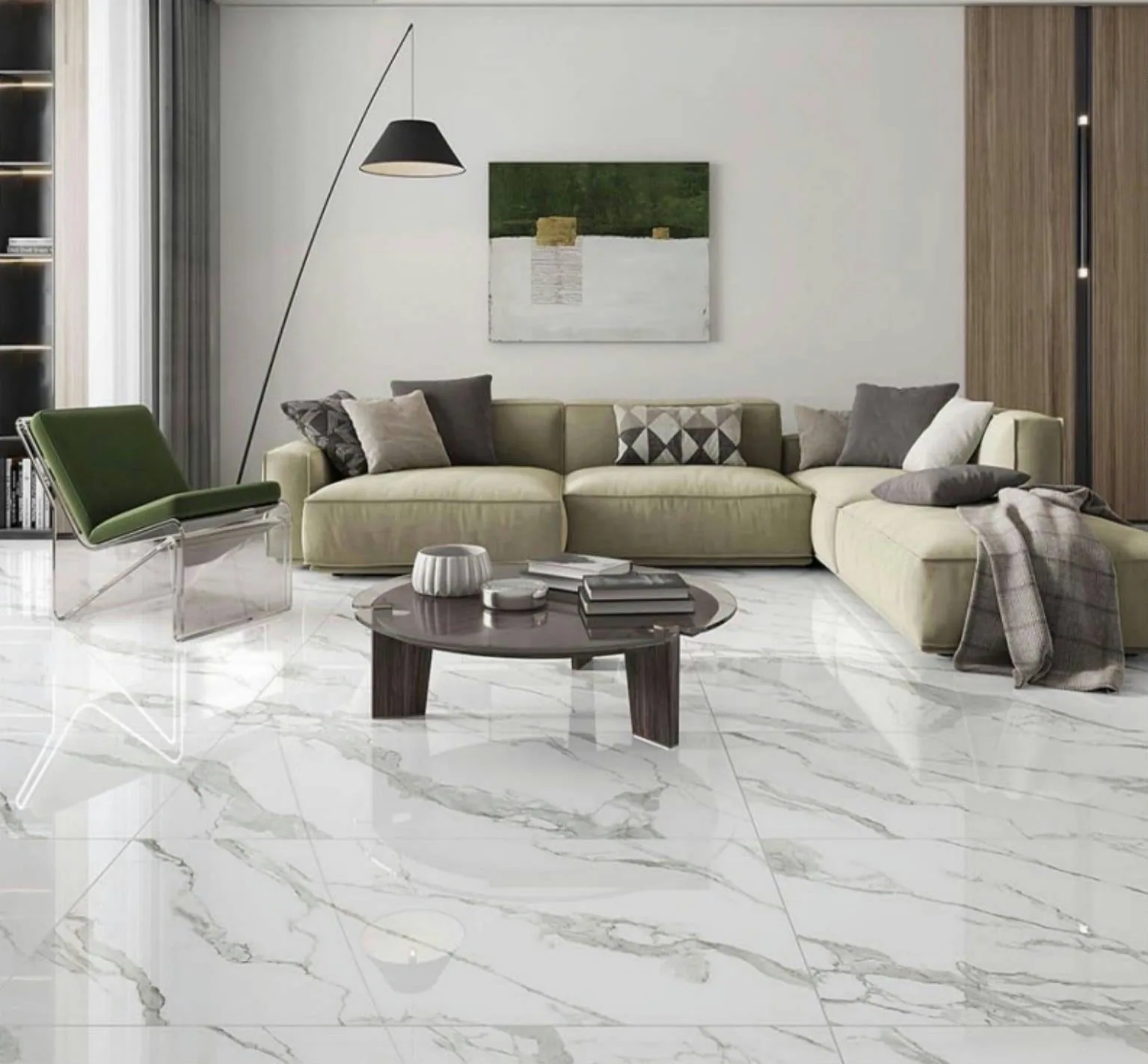 Gres Statuario Pulido 66×66 instalado
