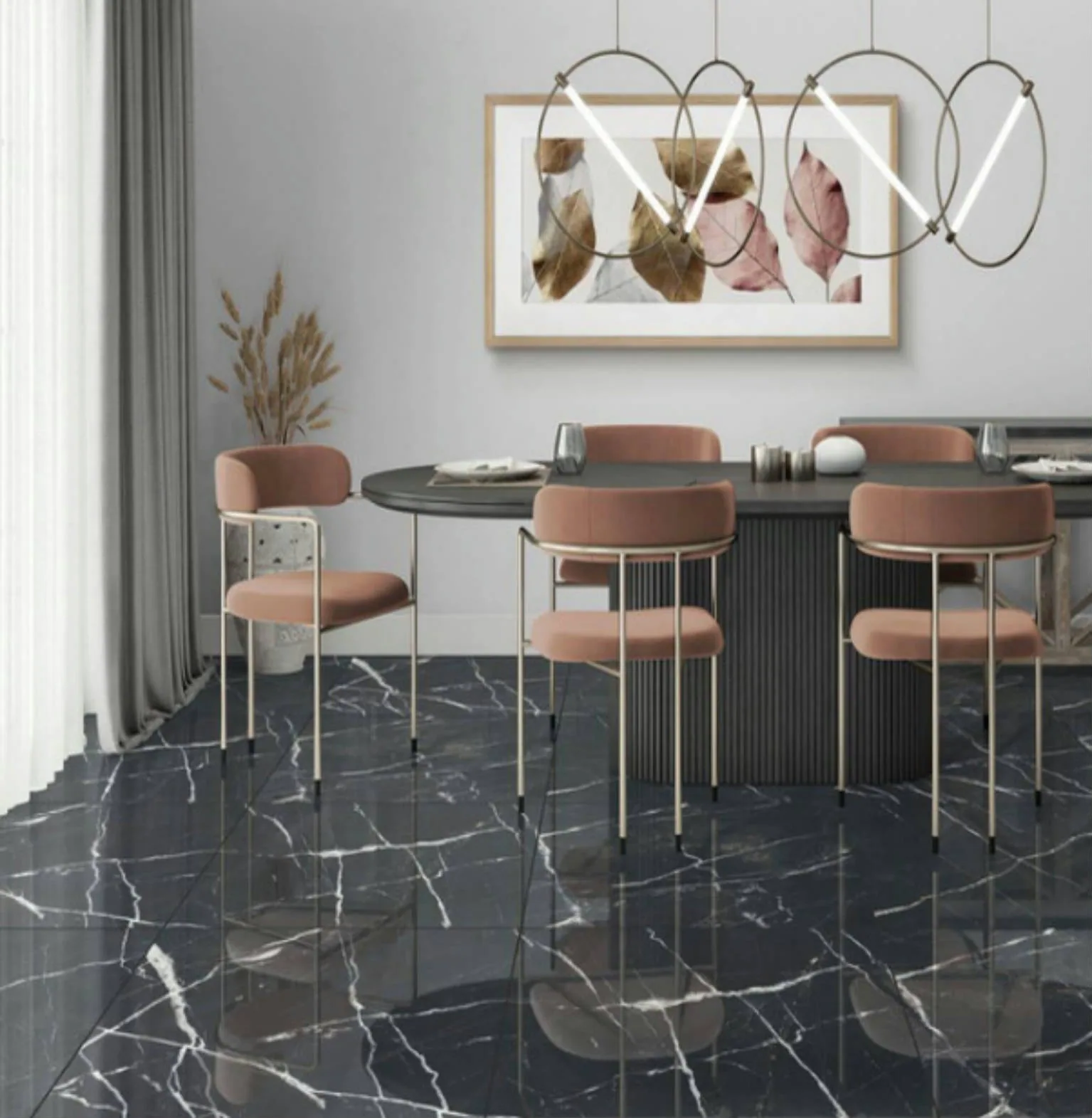 Gres Galaxia Black 87×87 instalado