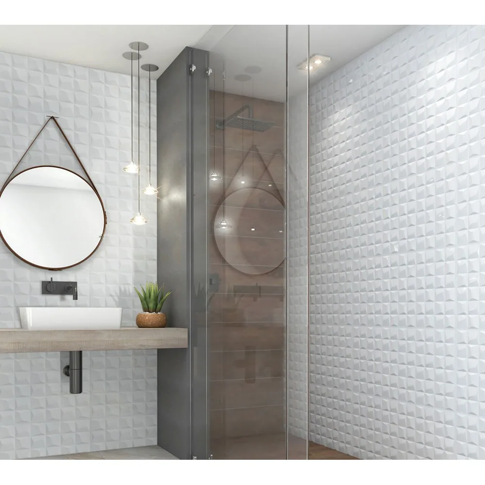 Gres Diamond White Plus 45×90 instalado
