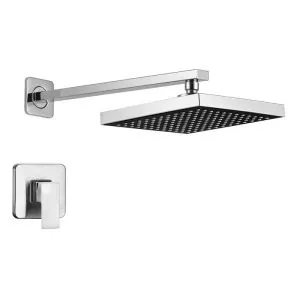 Grupo de Ducha Cuadrada C/regadera 8" Zinc Gris Plomo