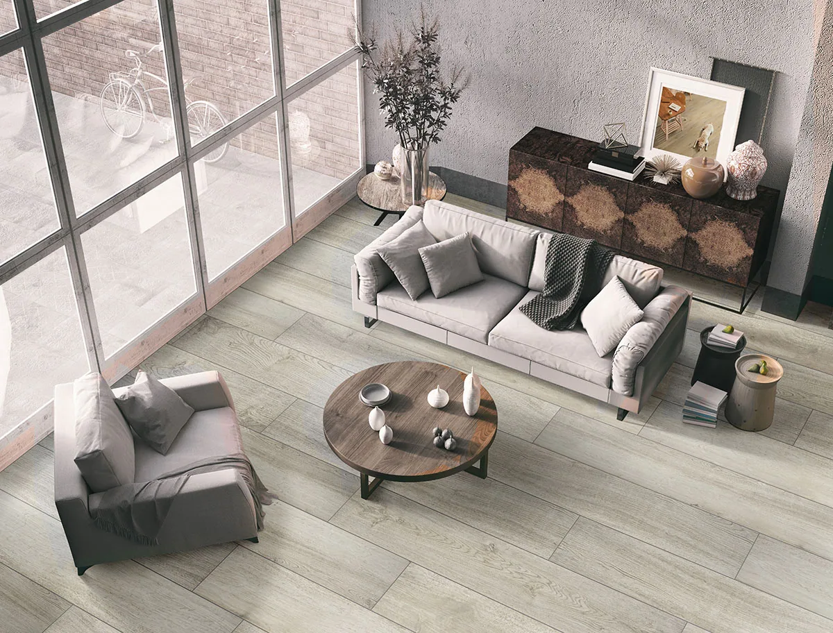 Piso vinílico LVT Cyrus Brianka 17,78×121,92 instalado
