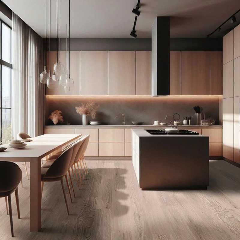 Piso vinílico LVT Cyrus 2.0 Austell Grove 17,78×121,92 instalado