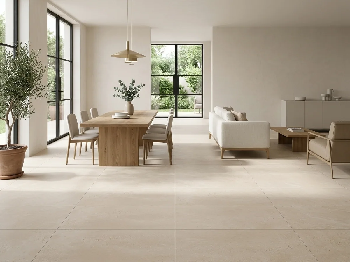 Porcelanato Luxor Beige 60×120 instalado