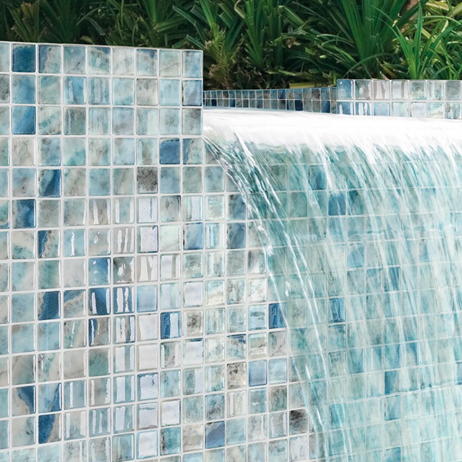 Mosaico Kara Blue 2,5×2,5 instalado