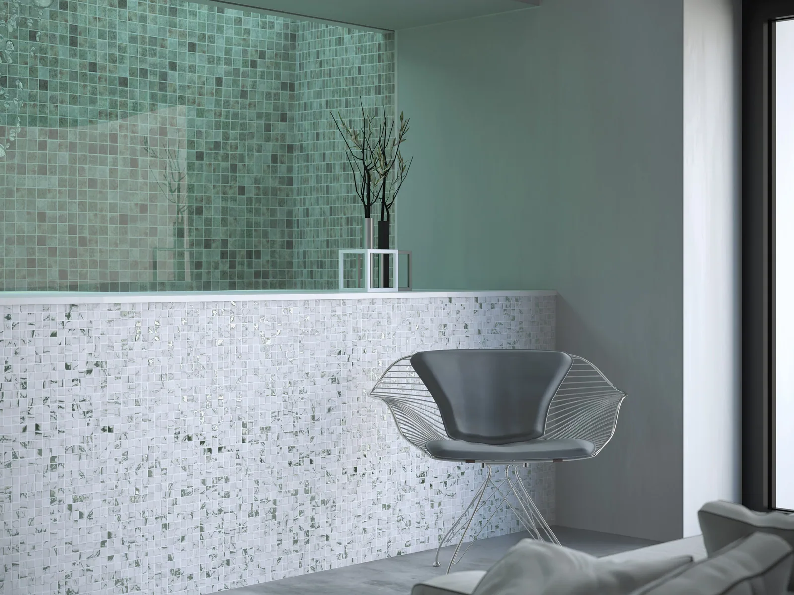 Mosaico Bali Stone 2,5×2,5 instalado