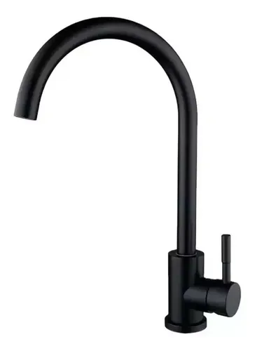 Monomando Mezclador para Fregadero Cuello Cisne Negro de Metal