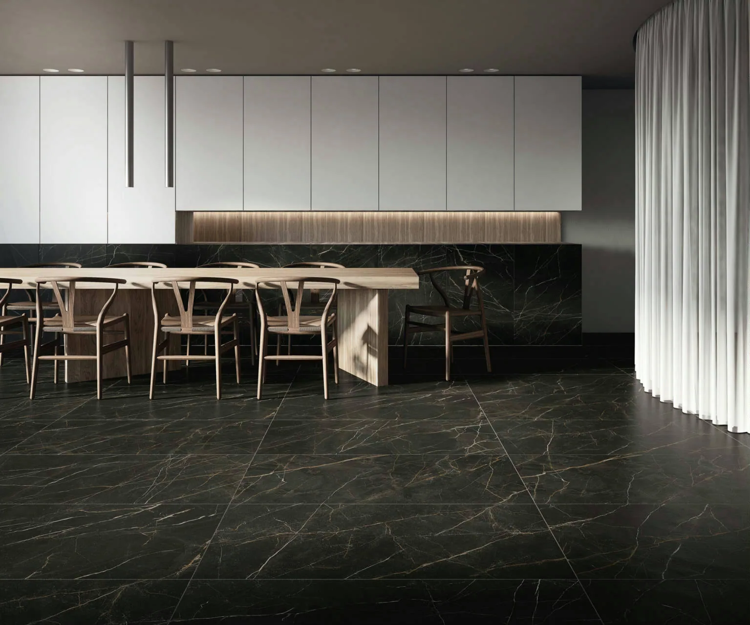 Porcelanato Laurent Negro Anticato 60×120 instalado