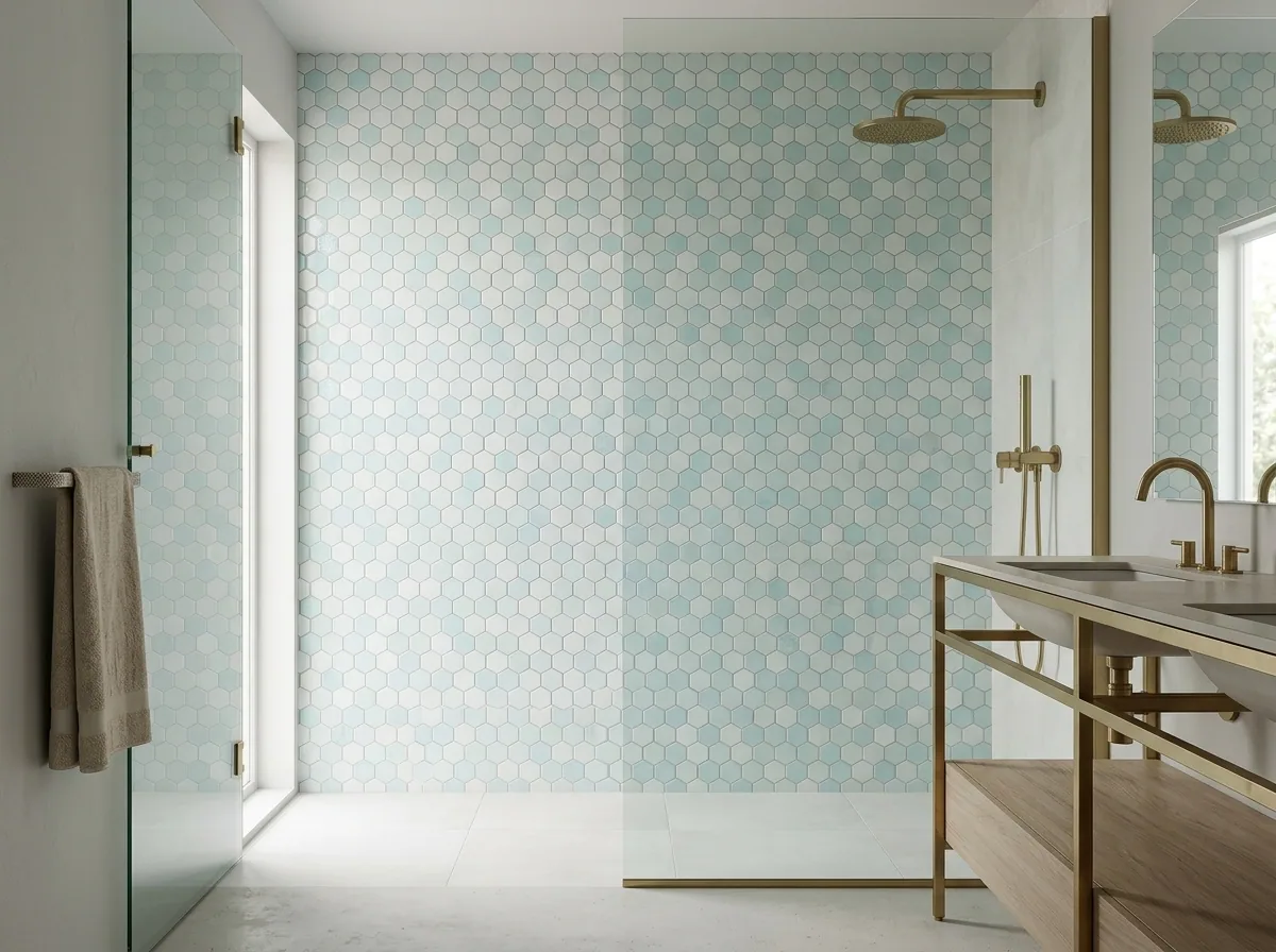 Mosaico Elite/d Glacier Mix HEX 3,5×3,5 instalado