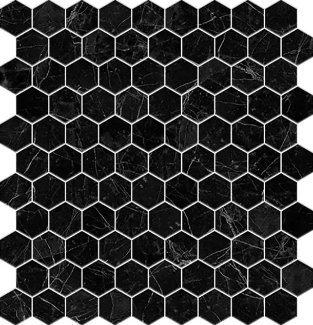 Mosaico Supreme Marquina HEX 3,5×3,5