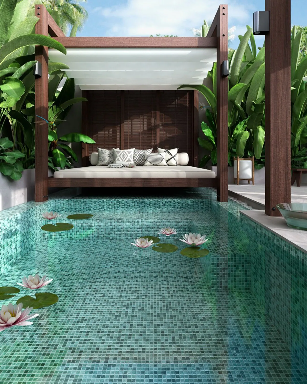 Mosaico Nature Bali 3,8×3,8 instalado
