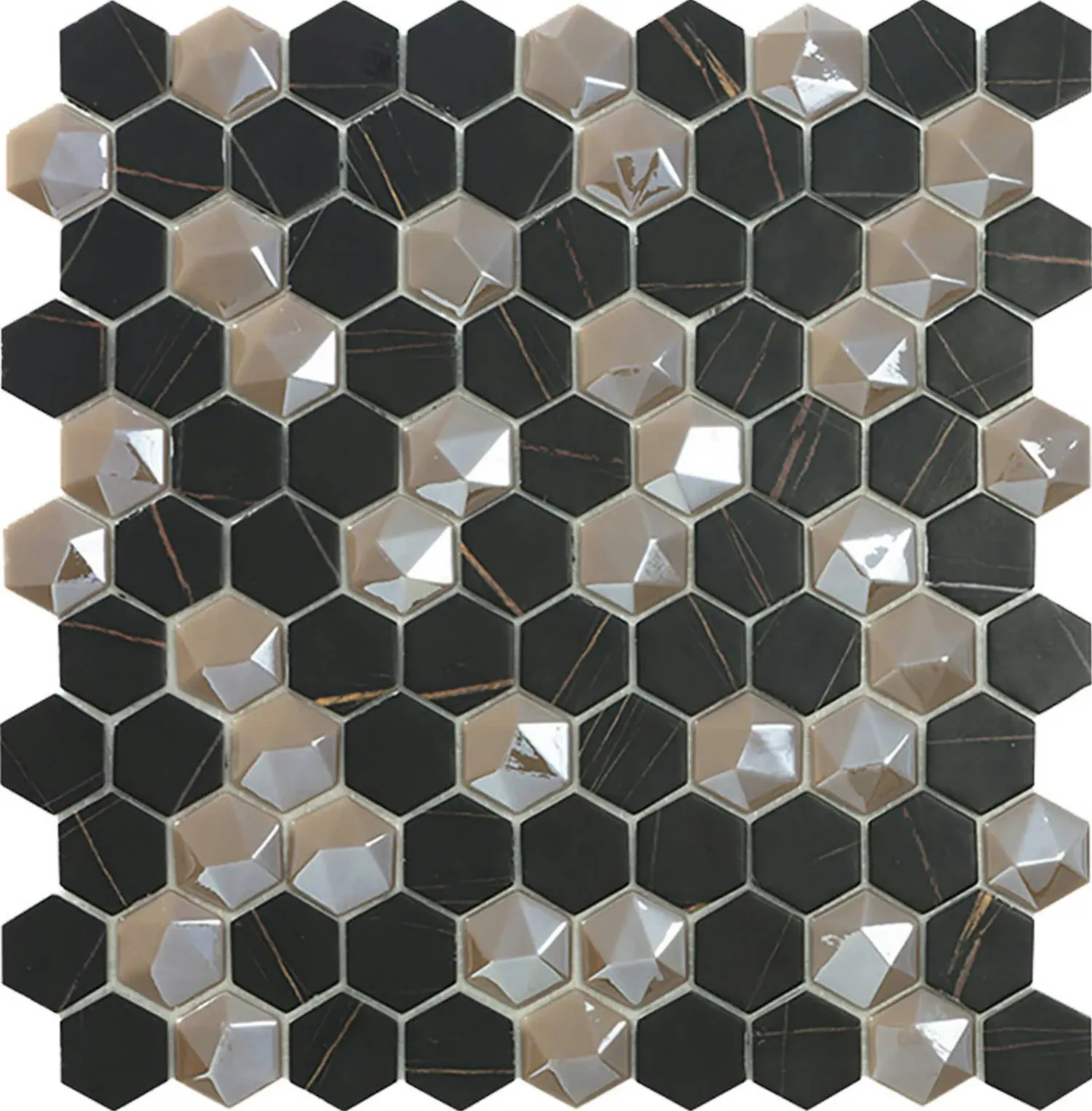 Mosaico Sahara Mix Coffee HEX 3,5×3,5